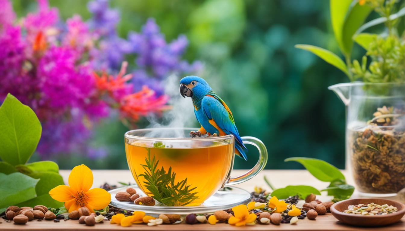 herbal tea for human and avian (parot)